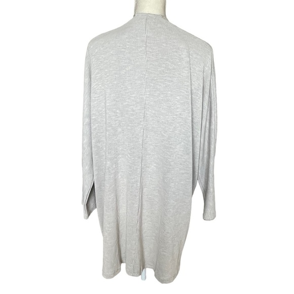 Anthropologie Donni Women’s Relaxed Rib Grey Cream Cardigan Kimono Size OS - Picture 6 of 10